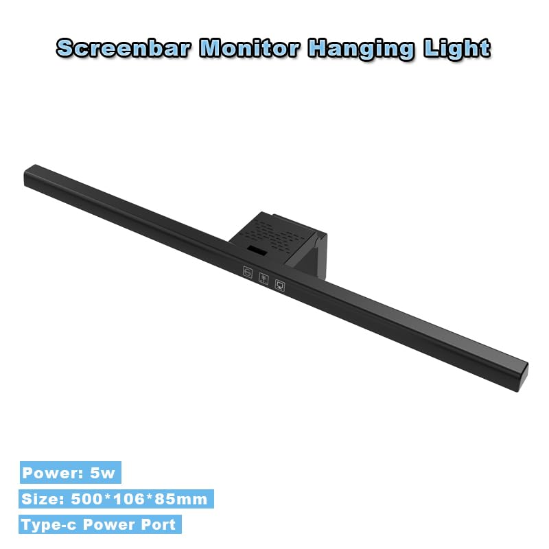 Image of Computer Monitor Light Bar with 60M Auto-Off Timer, Stepless Dimming & 3 Color Modes, Eye-Caring Screen Bar with Asymmetric Optics, CRI>80 USB Powered LED Reading Lamp for Office /Home /Dorm