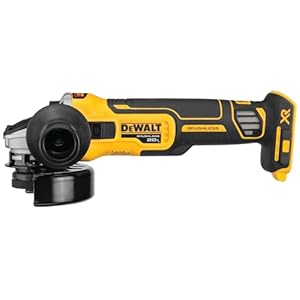 DEWALT 20V MAX* XR Angle Grinder with Kickback Brake, Slide Switch, 4-1/2-Inch, Tool Only (DCG405B)