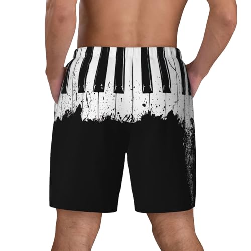 Piano Print Stylish Men Shorts Quick-Dry Swim Trunks Beach Vacation Surfing Daily Casual Wear4