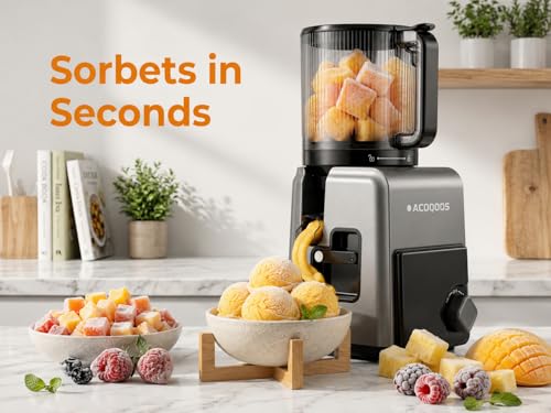 Image of 3-in-1 Cold Press Juicer Machines, 6.5 inch Mega Chute for Whole Fruit, Slow Masticating Juicer with Sorbet & Nut Milk Maker, BPA Free, 100 OZ Hopper, Easy Clean, Oxide Gray