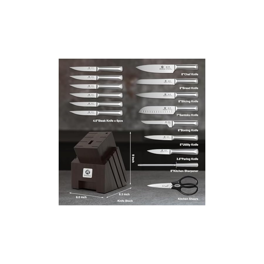 imarku-Knife-Set-16Pcs-Japanese-Knife-Set-with-Block-Built-in-Sharpener-High-Carbon-Stainless-Steel-Kitchen-Knives-Non-Slip-Ergonomic-Handle-Dishwasher-Safe-Home-Essentials-Perfect-for-Gifts imarku Knife Set, 16Pcs Japanese Knife Set with Block & Built-in Sharpener, High Carbon Stainless Steel Kitchen Knives, Non-Slip Ergonomic Handle, Dishwasher Safe, Home Essentials Perfect for Gifts