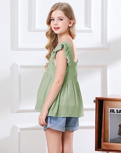 Bingerlily Girls Summer Casual Tops Ruffle Short Sleeve T Shirts Cute Babydoll Tees3