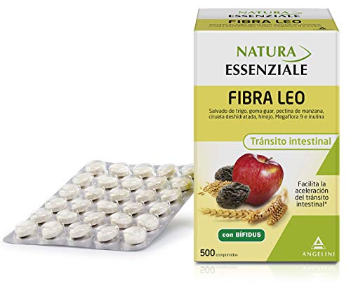 NATURA ESSENZIALE Fibra Leo - 500 comprimidos - Facilita la aceleración del tránsito intestinal - Complemento alimenticio con salvado de trigo, goma guar, pectina de manzana, ciruela deshidratada, hinojo, megaflora 9 e inulina - A partir de 8 años.