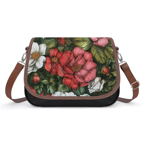Sac à main pour femmes fleurs fini le sac mouillé avec la sacoche cuir