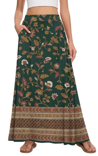 Image of Womens Maxi Skirt Long Flowy Summer A-Line High Waist Skirts