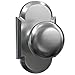Bravura Hardware 906 Macon Knob Dummy Lockset with Modern Arched Trim Door Knob for Closet/Pantry, Satin Nickel
