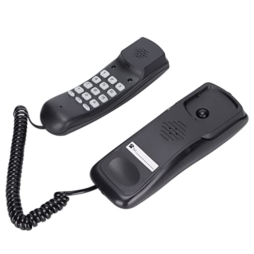 Teléfono Fijo Pequeño Multifuncional Montable en Pared Negro miniatura 5
