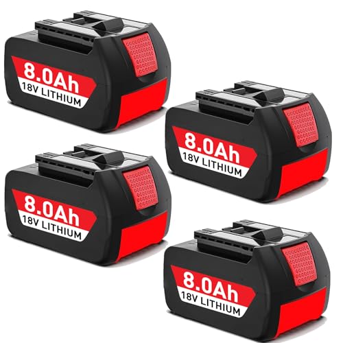 8000mAh BAT Ersatzakku für Bosch Akku 18V Kompatibel mit Bosch 18V Akku Serie BAT618 BAT618G BAT609G BAT619 BAT610 BAT610G Li-ion Ersatzakku mit LED-Anzeige