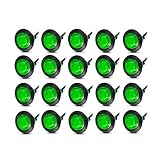 Meerkatt (Pack of 20) 3/4 Inch Mini Round Green LED Extra Bright Clearance Lamp Side Marker Flush Mount Indicator Light Waterproof Trailer Bus Caravan Boat Jeep Pickup Universal 12V DC Grommets
