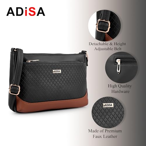 Image of ADISA Women Girls Color Block Cross Body Sling Bag (SL5168)
