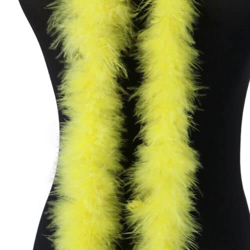 EliteKoopers 2M Yellow Decoration Feather Boa Fluffy Garland For Christmas Tree Xmas Ribbon, Wedding, Party Decor Accessories