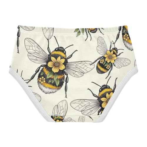 Yellow Flowers Leaves Wings Undies for Toddler Girls, Girls Briefs, 2T–8 Years2