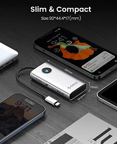 Docking Station, 6 in 1 USB 3.0 Hub con HDMI 4K+PD100W+3 USB-A 3.0+1 USB-C 3.0, adattatore multiPort USB C HUB per MacBook/Dell/HP/Surface/Lenovo - Hub USB - Immagine 6