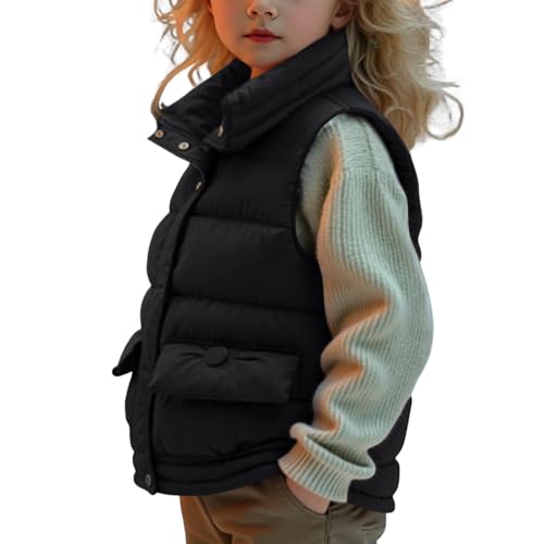 Boys Winter Puffer Vest Sleeveless Y2K Fashion Stand Collared Down Jackets Gilet Teen Boys Girls Waterproof Warm Coat