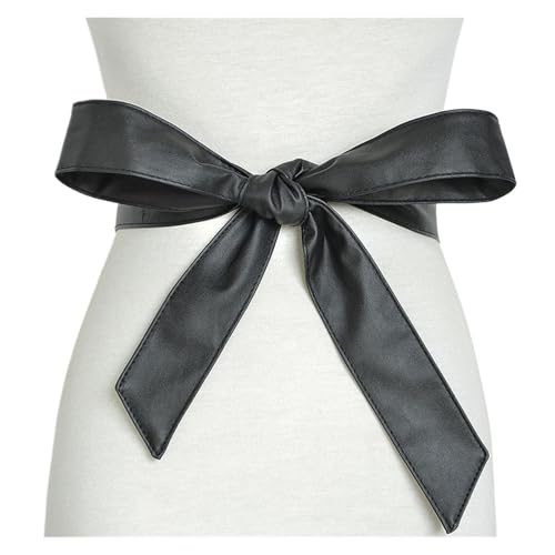 Women Belt Bowknot Belts For Women Longer Lace Up PU Leather Waistband Ladies Dress Decoration
