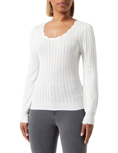 ONLY Damen Pullover Onlmeddi Ls U-Neck Cc KNT, Cloud Dancer, XS