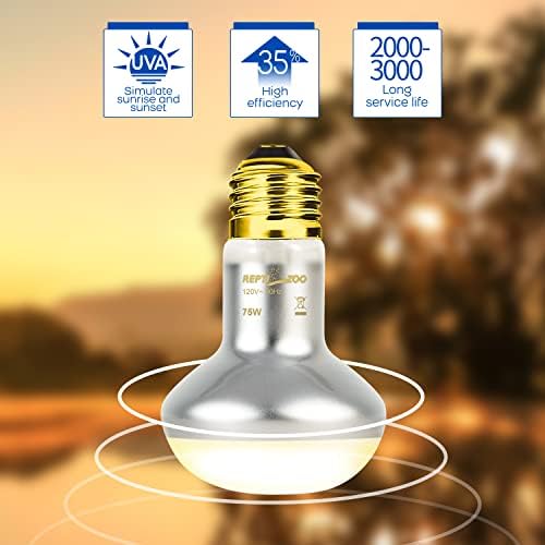 REPTI ZOO 75W Reptile Heat Lamp Bulb — texture and fabric close-up
