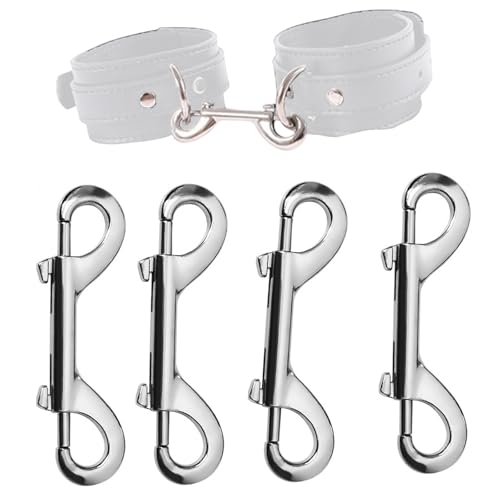 Qiyasex Bondage Set Zubehör Doppelhaken Aus Metall Perfekt Für Bdsm, Erotik-Handschellen, Fussfessel,Bettfesseln & Fesselspiele Für Paare (105mm×4)