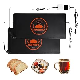 Bunmery Bread Proofing Mat 2 Pack, Sourdough Warming Mat, Sourdough Starter Warmer with Thermostat Temperature Control, Dough Proofer Heating mats for Home Kitchen Baking Food(10.6" x 21.6")