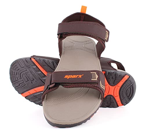 Image of Sparx Men's Sandal, Brown Neon Orange, 6 UK