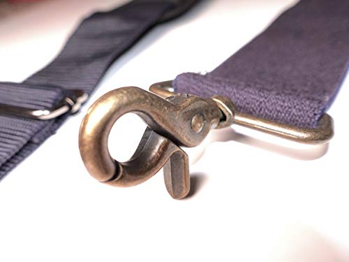 Padded Suspenders adjustable padded with Heavy duty tool belt loops Trigger Snap Clips (Blue)