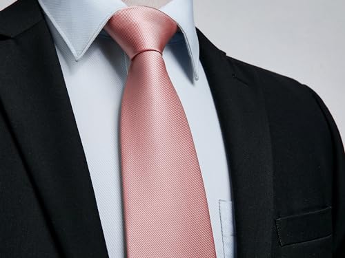 Image of Enlision Ties for Men Solid Color 3.35 inch Formal Business Necktie Classic Satin Mens Wedding Party Ties