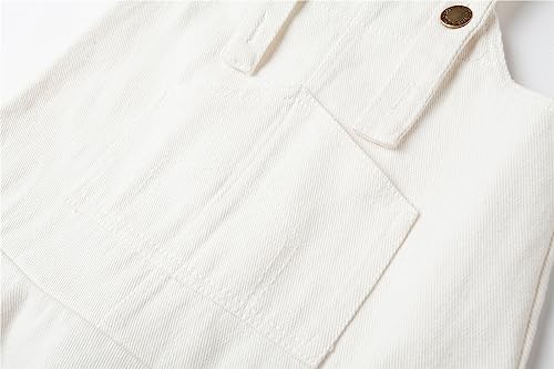 Mud Kingdom Little Girls Denim Overall Dress Bib Adjustable Strap Jumper White 5T #TOP3