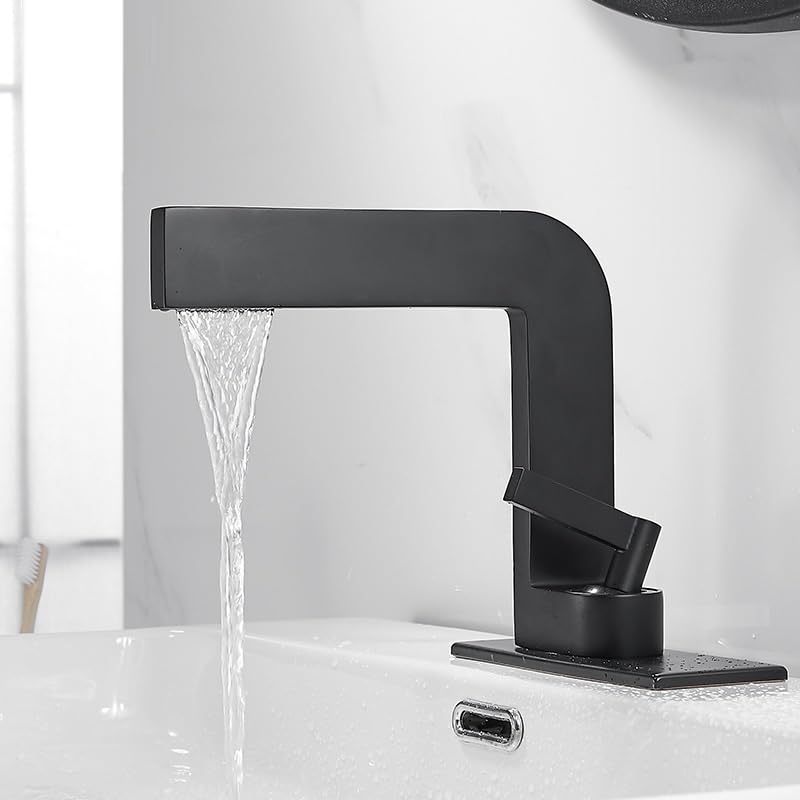Grifo de lavabo de un solo orificio de latón mezclador agua fría caliente para encimera