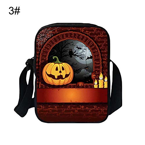 CA0boluoC - Bolso Bandolera Unisex con Estampado de Calabaza de Halloween 3#