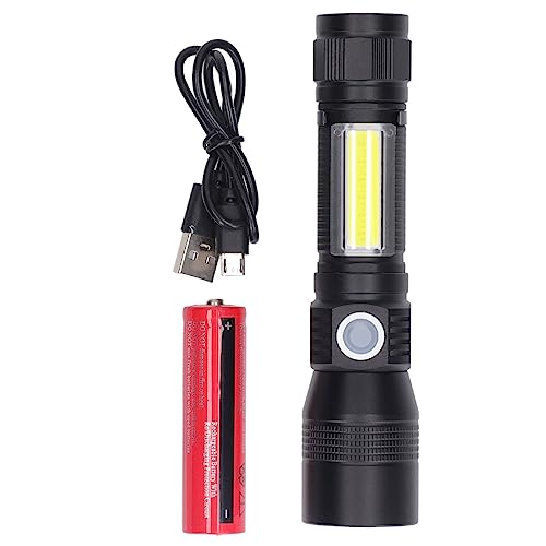 Lanterna recarregável, lanterna LED com luz COB lanterna recarregável lanterna de bolso LED base mag