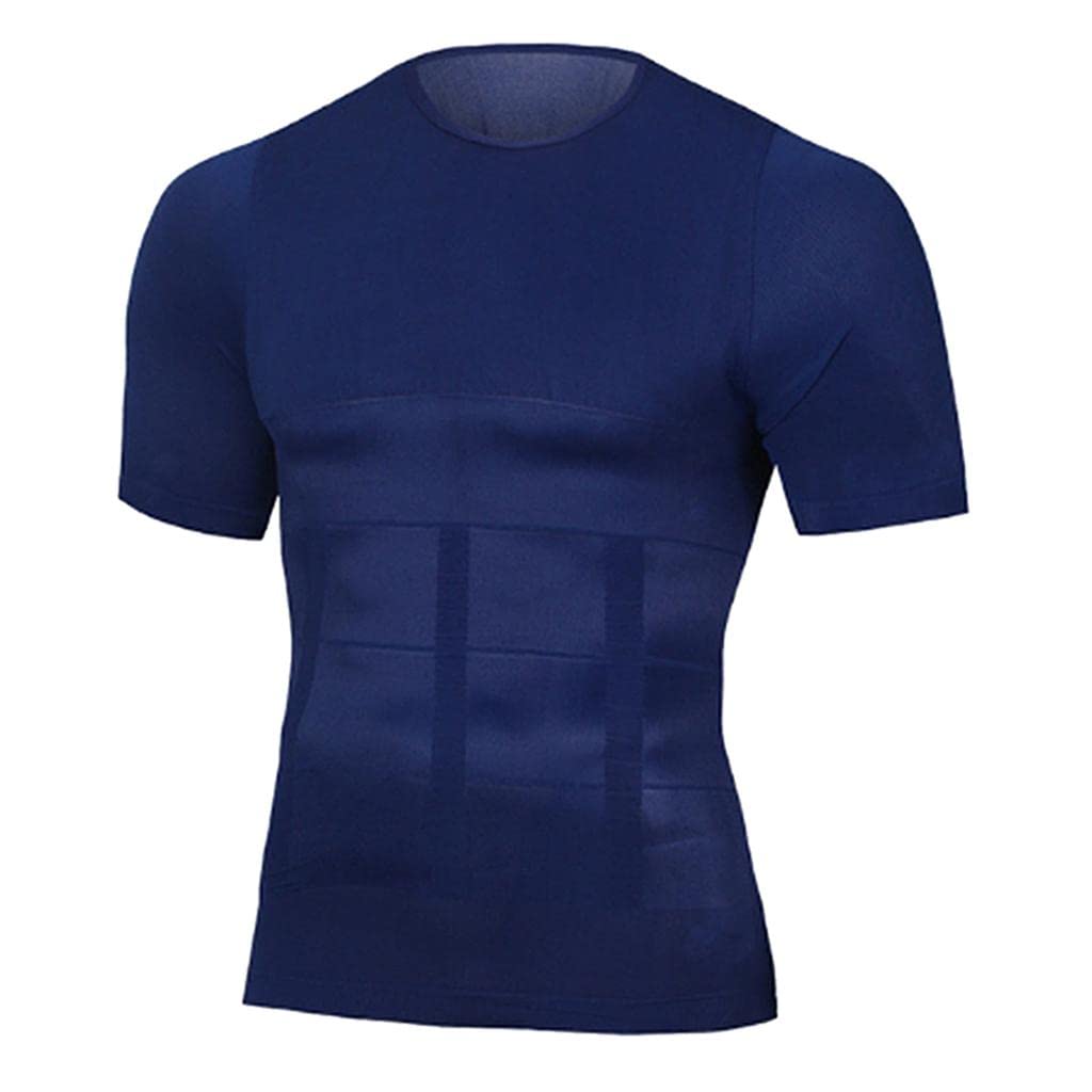 Men Slimming Compression Fitness Abs Chest Tummy Gym Body Shaper Blue XXL|Underwear|Clothing Shoes & Accessories-image-17