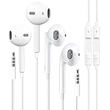 2 Packs Apple Earbuds Wire Headphones with 3.5mm Plug Earphones [Apple MFi Certified] Built-in Microphone & Volume Control Compatible with iPhone/ipad/Android/Computer and Other 3.5mm Jack Devices