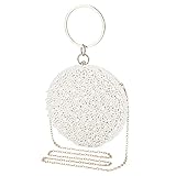 clutch blanco roto 【Multifunción】 El clutch de perlas viene con un anillo superior y una correa para el hombro desmontable, puede usarlo como bolso de mano, bandolera o bandolera. Adecuado para citas, fiestas, cócteles, bodas, etc.