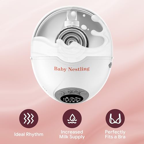 Image of Heated Base Hands Free Breast Pump, Wearable Breastfeeding Pump of Baby Heated Dustproof Base, Voice Prompts LED Display with 4 Modes &12 Levels Memory Function-22 mm,Christmas Gift, 2 Pack Gray