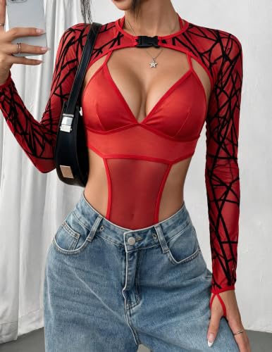 Image of Avidlove Rave Outfits for Women Festival Sexy Lingerie Bodysuit 2 Piece