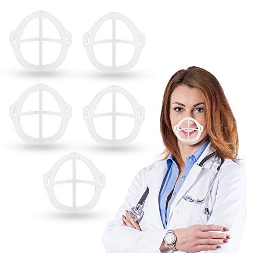 Preisvergleich Produktbild BeiYoYo 3D-Maskenhalterung, schützt Lippenstift, Lippen, interner Halter, Rahmen, Nasenatmung reibungslos DIY-Gesichtsmaskenzubehör (Erwachsenen-5 Stück)