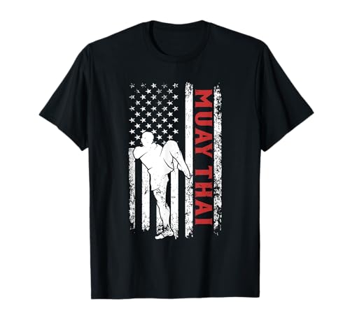 Muay Thai Fighter Muay Thai Bandera de EE. UU Camiseta