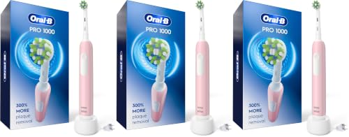 Image of Oral-B Pro 1000 Rechargeable Electric Toothbrush, Pink, 1 Count (Pack of 3)