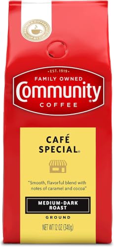 Image of Community Coffee Cafe Special Blend, Ground Coffee, Medium Dark Roast, 12 Ounce Bag (Pack of 6)