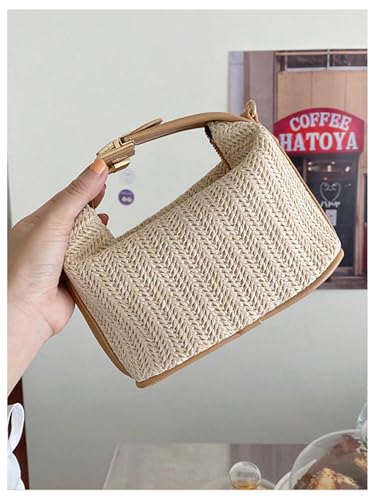 SweatyRocks Women's Straw Crossbody Bags Top Handle Summer Woven Mini Shoulder Bag3