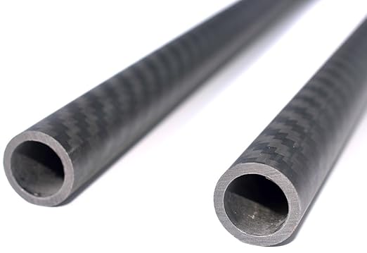 2mm Carbon Fiber Tube 16x12x420mm, 10/12/22/25mm Available 3K Roll Wrapped Twill Matte Surface (2 pcs)