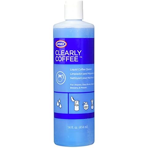 Urnex Clearly Coffee Pot Cleaner 14 Ounce (Made in the USA) French Press Liquid Cleaner for Glass Bowls Airpots Satellite Brewers and Thermal Servers Removes Coffee Oils Cover