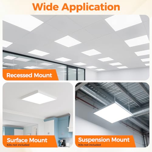 Image of 4 Pack 2x2 LED Flat Panel Light for Drop Ceiling, 5500 LM