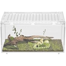 Reptile Terrarium Tank, Clear Breathable, Versatile Enclosure for Leopard Crested Gecko, Reptile Breeding Box, Gecko Container for Snake Tarantula Hermit Crab Jumping Spider7.9 5.9 3.9 in