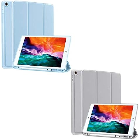 SIWENGDE iPad 7th Generation Case, iPad 10.2 Case 2019 for Kids,Slim Soft TPU Smart Protective Cover Case Trifold Stand with Pencil Holder, Auto Wake/Sleep Cover