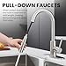 KPW Kitchen Faucet with Pull-Down Sprayer, Brushed Nickel, High-Arc Single Handle, Stainless Steel, Fits 1 or 3 Hole Sink