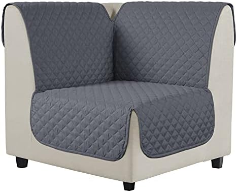 TAOCOCO 2 Seater Recliner Chair Cover,Armchair Recliner Cover with Storage,Loveseat Recliner Slipcover for Leather Sofa,Washable Recliner Sofa Protector with Elastic Straps(Dark Grey)
