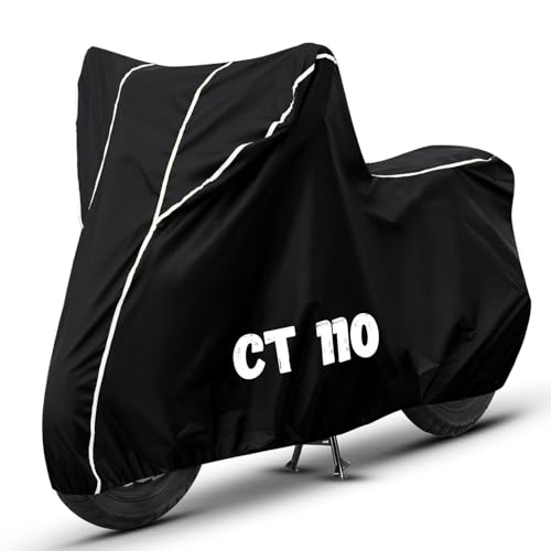 Image of Bike Cover for CT 110 100% Waterproof, Dustproof & Scratch Resistant| Fully Bottom Elastic UV Resistant Heavy Duty Body Cover | All Weather Outdoor Use