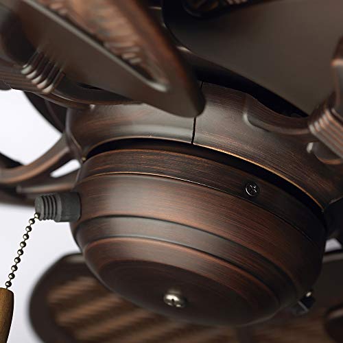 Luminance Kathy Ireland Batalie Breeze Outdoor Ceiling Fan, 52 Inch | Large Metal Fixture with Palm Leaf Blades, Quiet Motor, and Pull Chain | Tropical Style for Outside and Indoor Home Decor, Bronze - Image 4