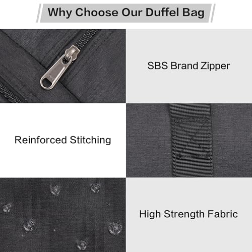Extra Large Duffle Bag for Men, Collapsible and Foldable Travel Bag (80L, Black)